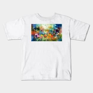Watercolor Floral bloom Garden Kids T-Shirt